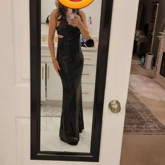 lulus black sequin dress Marvelous Radiance Black Sequin Cutout Long Sleeve Mini Dress
